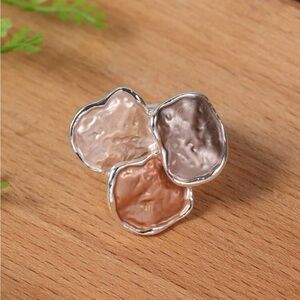 Cream and Tan Organic Shape Rings